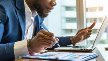 A business owner comparing traditional bank loans with online lending options.