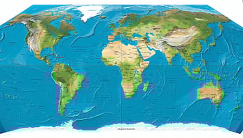 A global map showing international markets and business growth opportunities.