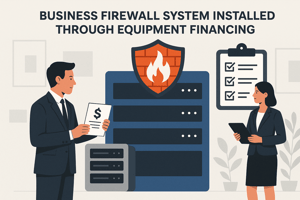 Business firewall system installed through equipment financing