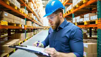 Business owner assessing inventory for use as collateral in asset-based loan