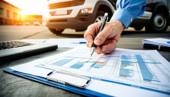 Business owner reviewing balance sheet impact of equipment lease