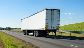  Commercial dry van trailer on the highway financed through an equipment loan