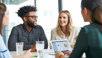 Entrepreneurs discussing strategies for managing working capital and improving cash flow.