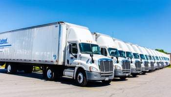 Fleet of refrigerated trucks leased by a growing transportation company