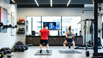  Personal trainer supervising studio renovation funded by a small business loan