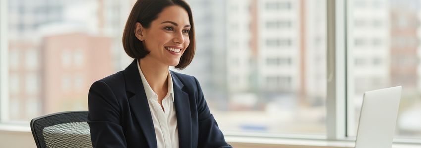 Business professional reviewing accounts receivable factoring options at modern office