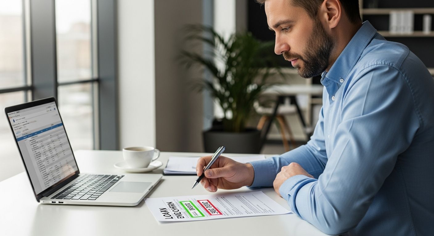 Balloon payment business loan - small business owner reviewing end-of-term payment documents