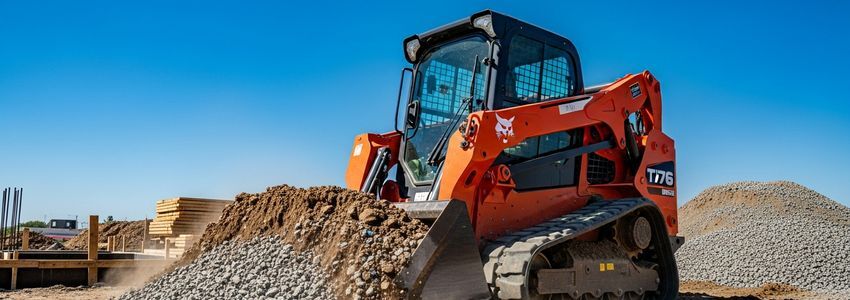 Bobcat compact track loader on a construction site available for equipment financing