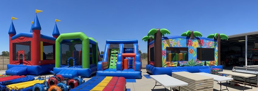Bounce house and inflatable party rental business equipment and operations