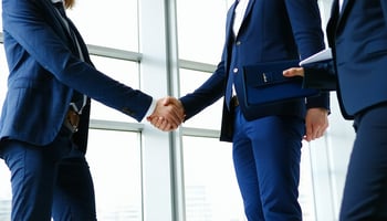 Business professional hand shaking. 