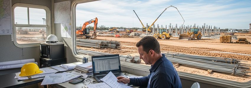 Construction company owner reviewing business financing options