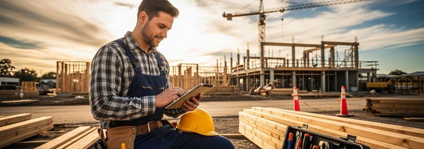 Independent contractor reviewing business loan options