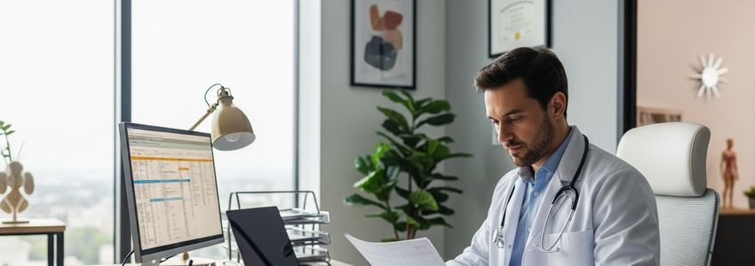 Physician reviewing medical practice financing options