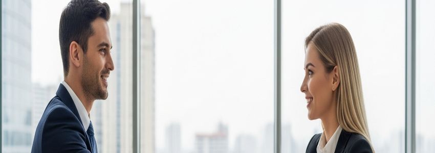 Business professionals reviewing partner buyout loan documents