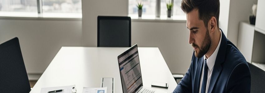 Business owner reviewing multiple financing products and loan documents