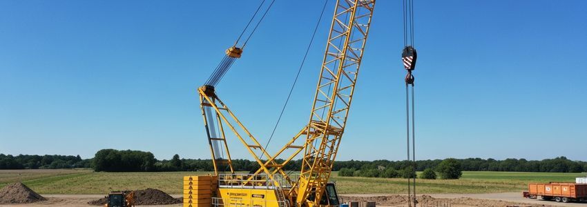 Construction crane at a commercial building project
