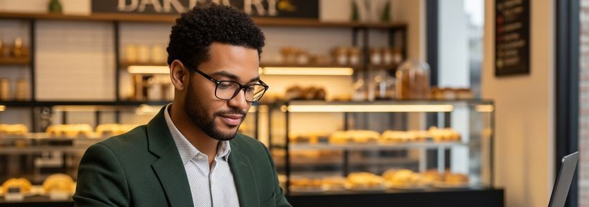 Business owner reviewing franchise loan documents for Crumbl Cookie franchise financing