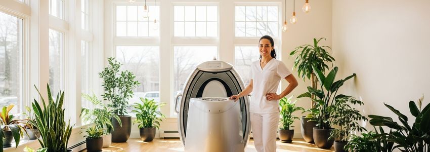 Cryotherapy studio owner reviewing business loan financing options