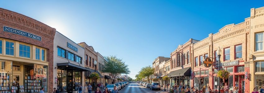 Small business district in College Station, Texas representing local small business loan opportunities