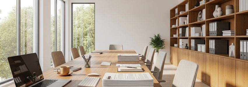 Business office with financial documents representing alternative business loan options after bank denial