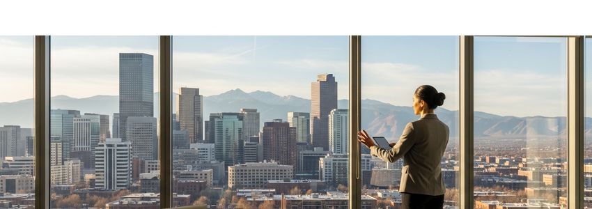 Denver entrepreneur signing loan documents with local banker