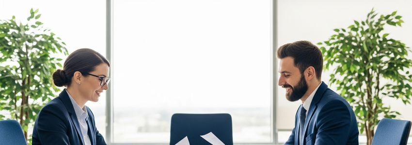 Business professionals reviewing loan documents - direct lender vs broker comparison