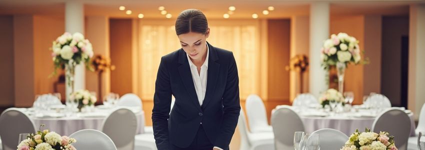 Professional event planner reviewing financing options for their event planning business