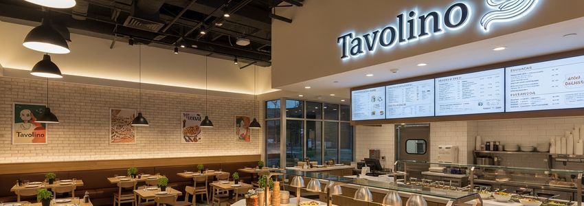 Fazoli's franchise restaurant interior showing dining area and Italian fast food concept