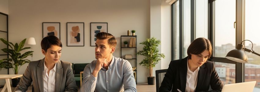 Entrepreneur reviewing first-time business loan application documents