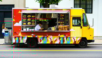 Food truck owner inspecting new cooking equipment funded by a business loan