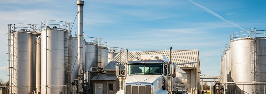 Fuel delivery tanker truck at a commercial fuel depot representing fuel delivery business financing