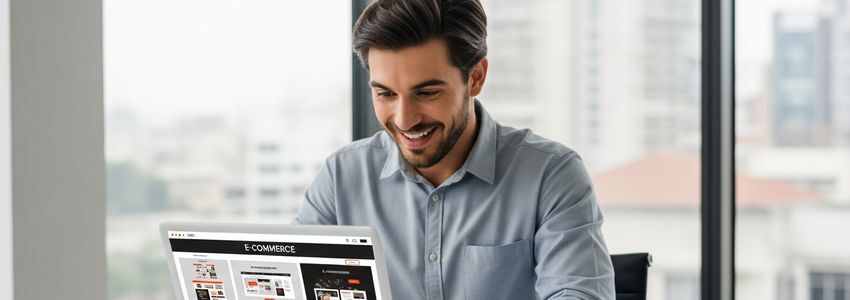 Small business owner reviewing e-commerce website development funding