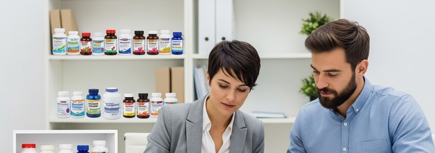 Business professionals reviewing GNC franchise financing documents