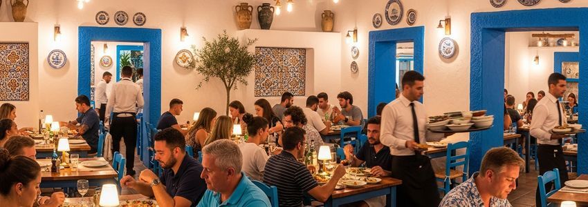 Greek restaurant dining room with Mediterranean decor representing Greek restaurant business loans