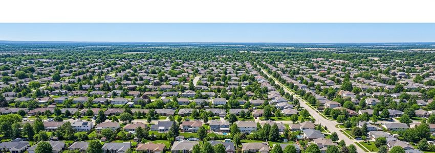 Aerial view of residential neighborhood representing hard money loan real estate investment opportunities
