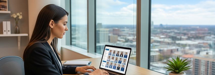 Healthcare staffing agency owner reviewing business loan options