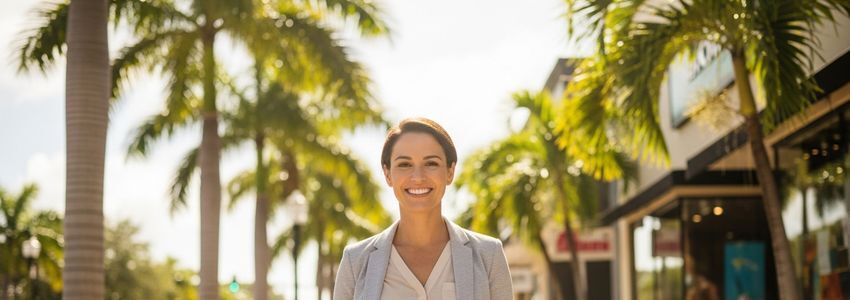 Small business owner in Hollywood, Florida meeting with a financial advisor about business loans