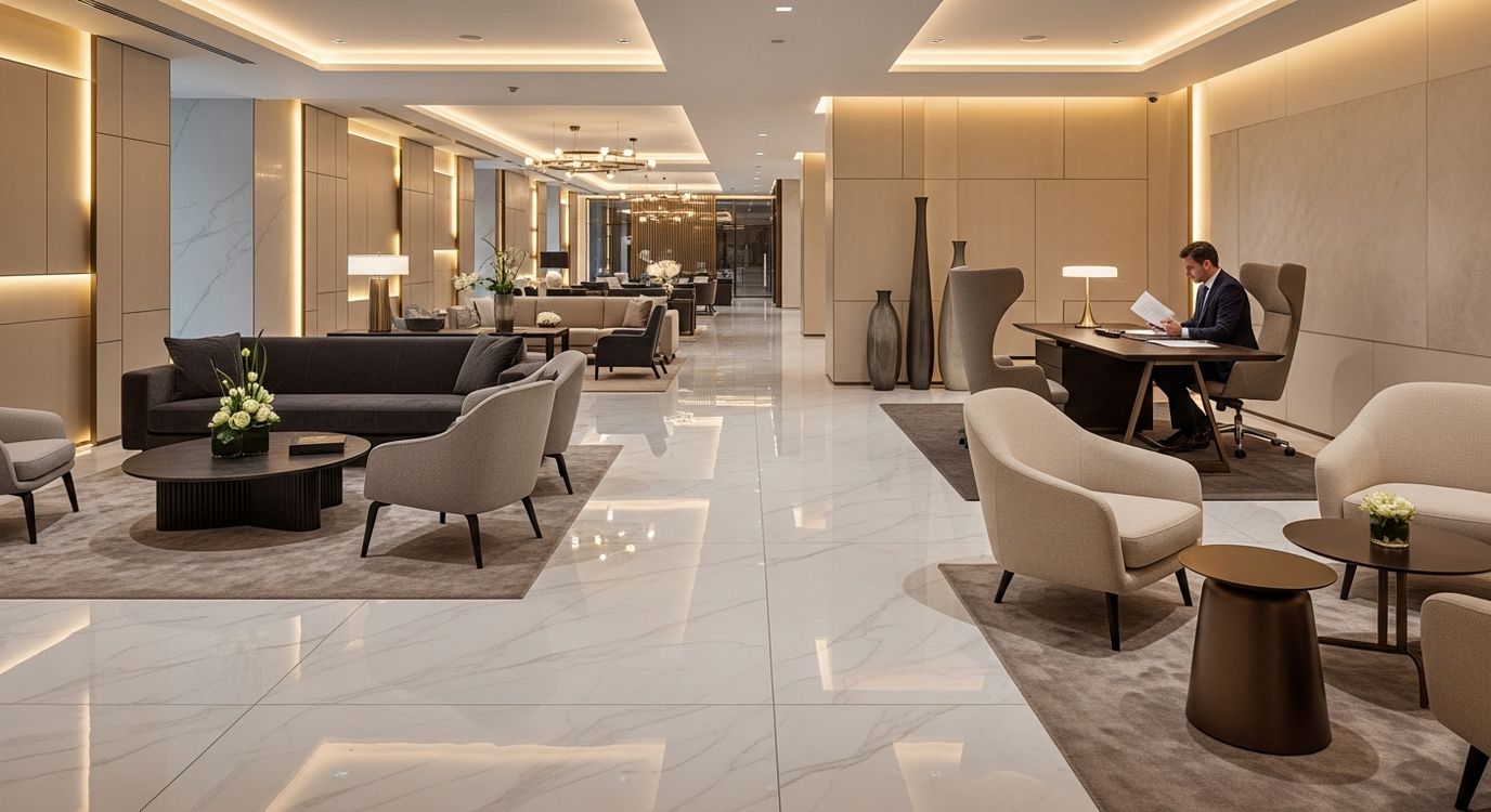 Hotel business owner reviewing financing options for hotel expansion