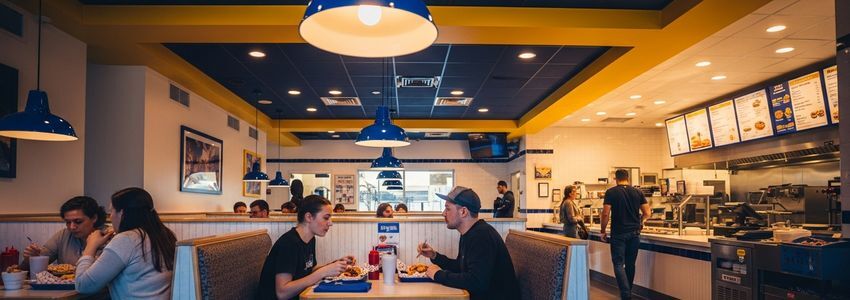 Freddy's Frozen Custard and Steakburgers franchise interior dining area