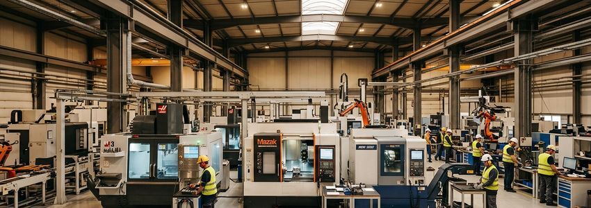 Industrial manufacturing facility with CNC machines and equipment - industrial equipment financing
