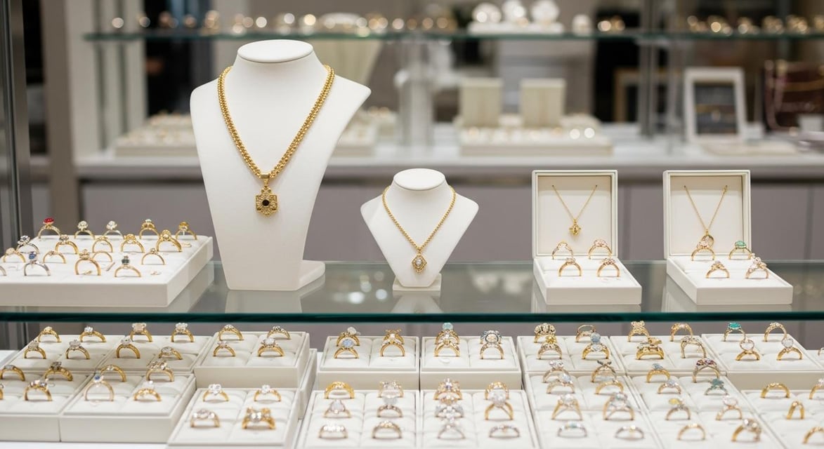 Elegant jewelry store interior — jewelry store business loans from Crestmont Capital