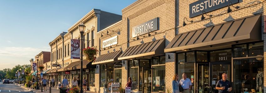 Small business commercial district in Joliet, Illinois