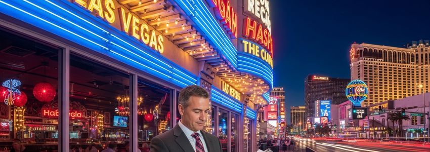 Las Vegas hotel lobby showing hospitality business financing environment