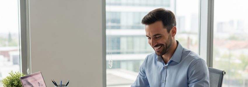 Franchise owner reviewing loan documents for Maid Brigade financing