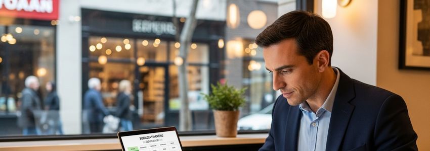 Small business owner comparing merchant cash advance vs business loan financing options