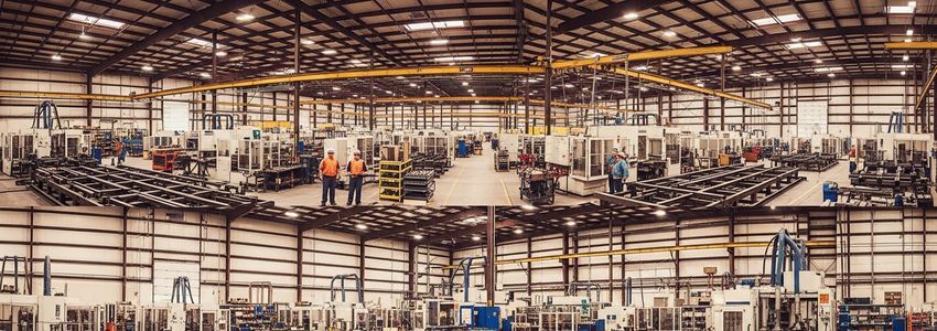 Ohio manufacturing facility with industrial equipment and workers