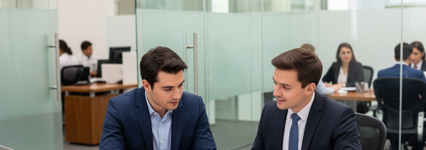 Franchise business owners reviewing loan financing options with a banker