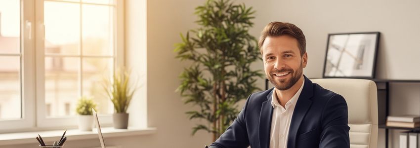 Small business owner reviewing personal loan documents at a professional office desk