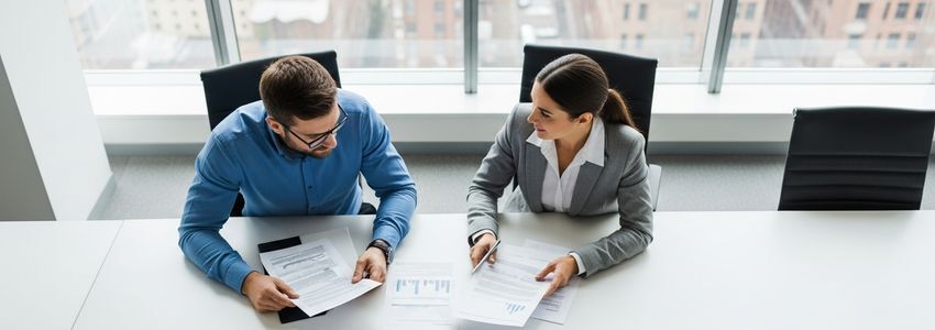 Business professionals reviewing Pieology franchise financing options