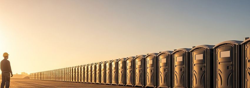 Portable restroom business owner reviewing financing options for sanitation company growth